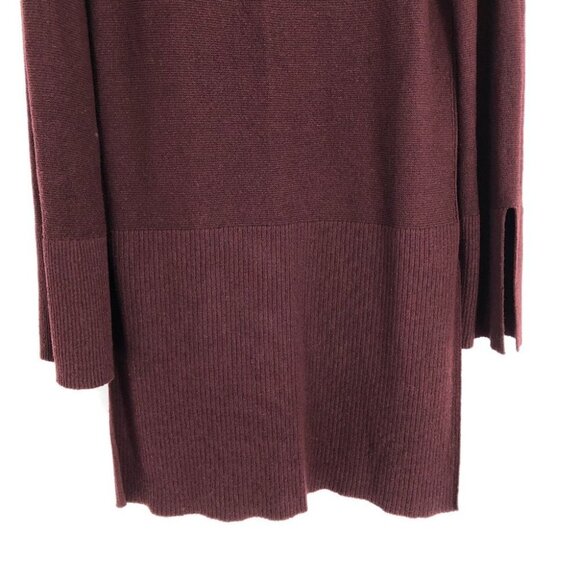 Free People Burgundy Criss Cross Neckline Rayon Blend Tunic Sweater size M - Picture 13 of 16
